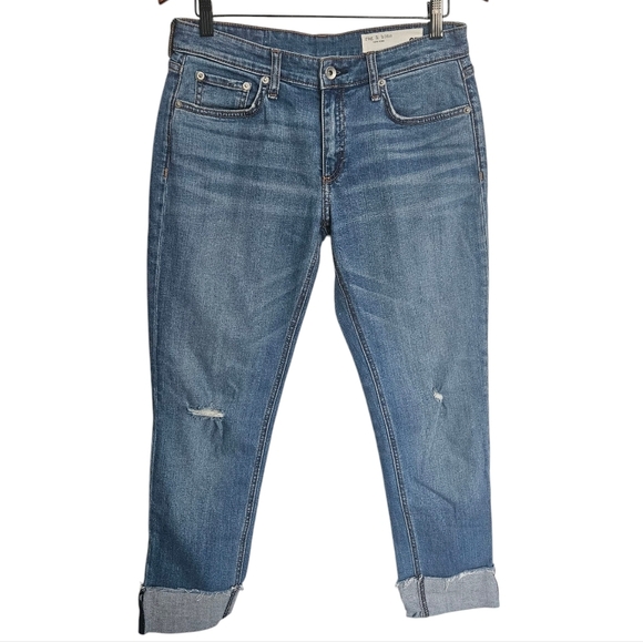 Rag & Bone Dre Low-rise Distressed Boyfriend Jeans Size 27 - Picture 1 of 9